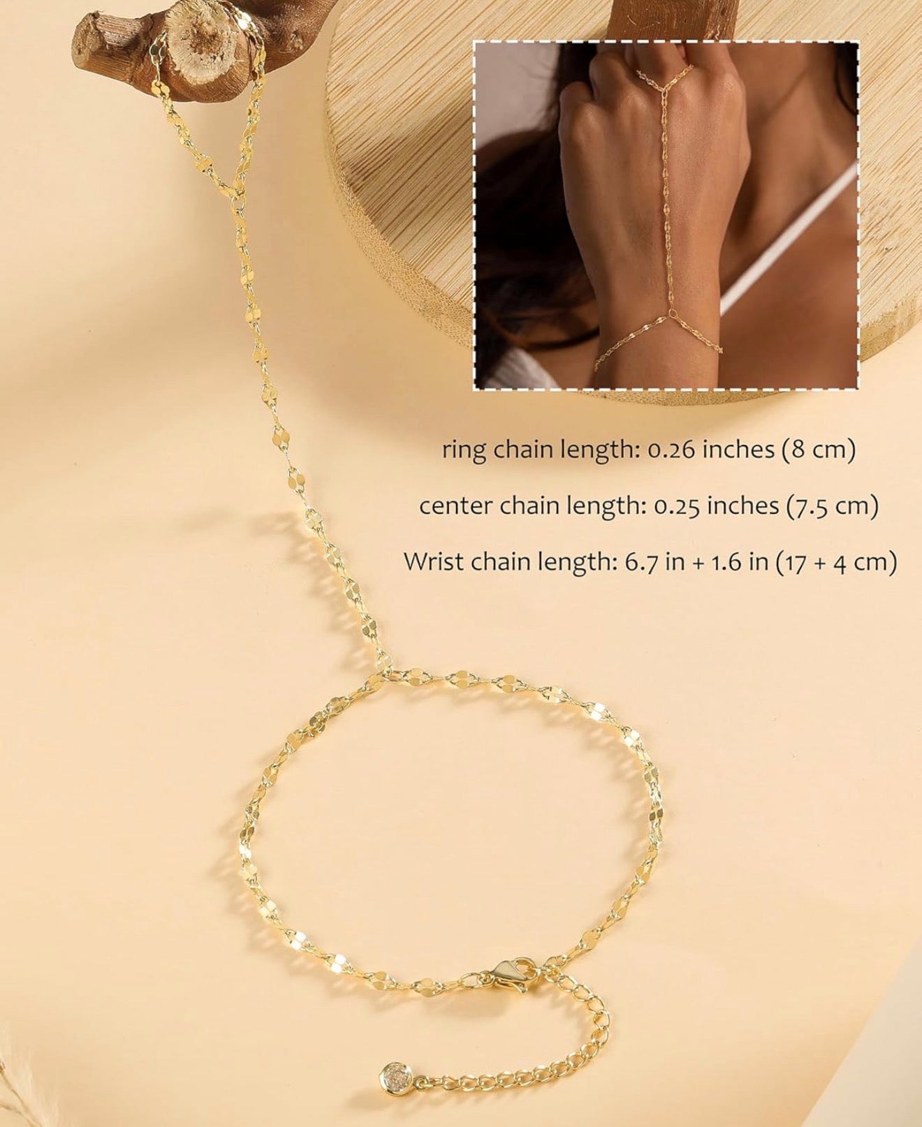 Amal Hand Chain Bracelet | 14K Gold-Plated